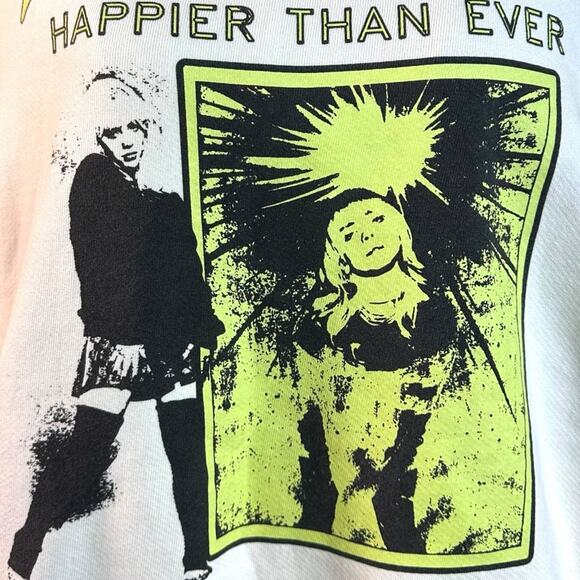 Billie Eilish Official Merch Happier Than Ever 2022 World Tour Hoodie Size Large - Picture 5 of 10